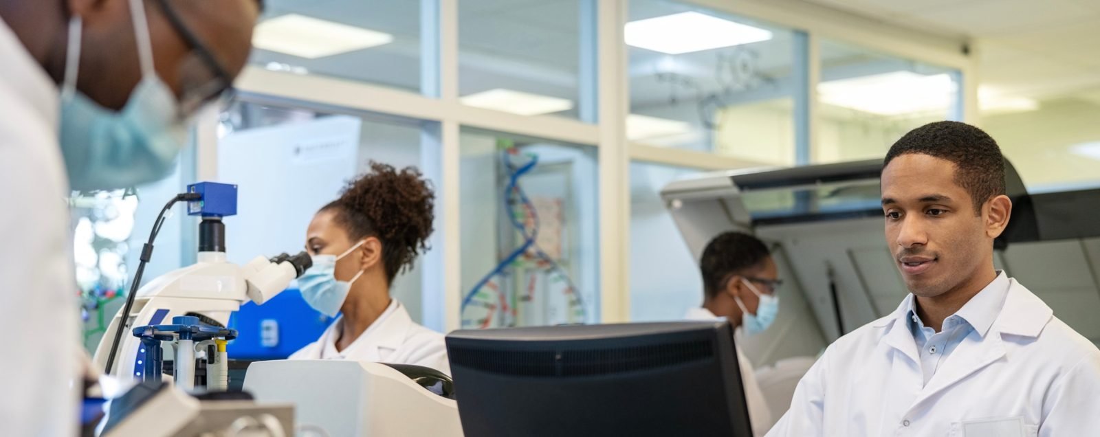 Clinical research professional reviewing study data
